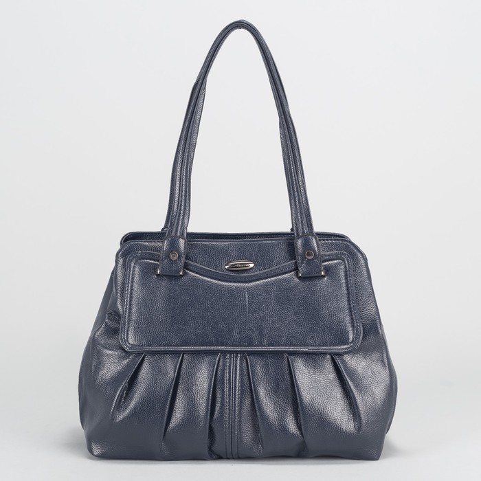 Сумка женская, 2 отдел на молниях, наружный карман, цвет синий