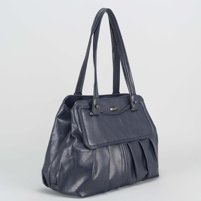 Сумка женская, 2 отдел на молниях, наружный карман, цвет синий