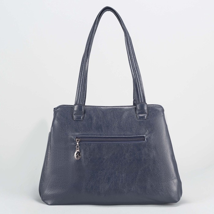 Сумка женская, 2 отдел на молниях, наружный карман, цвет синий