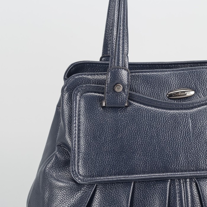 Сумка женская, 2 отдел на молниях, наружный карман, цвет синий