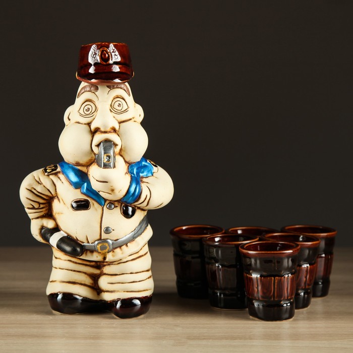 Коньячный набор "Полицейский"(гаишник) 7 предметов