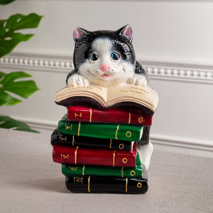 Копилка "Читалкин", глянец, чёрно-белая