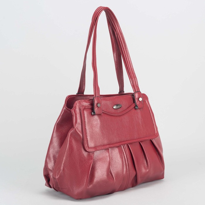 Сумка женская, 2 отдел на молниях, наружный карман, цвет бордовый