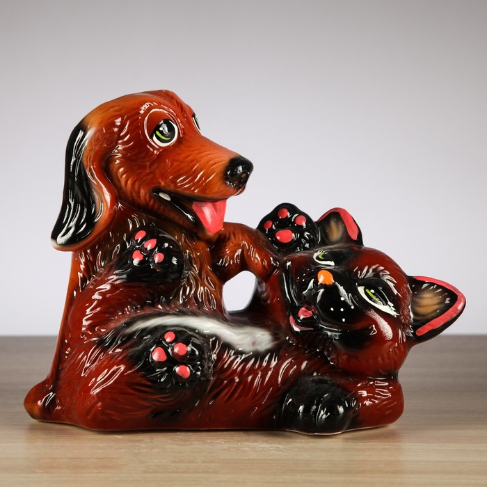 Копилка "Собака с котом" глянец