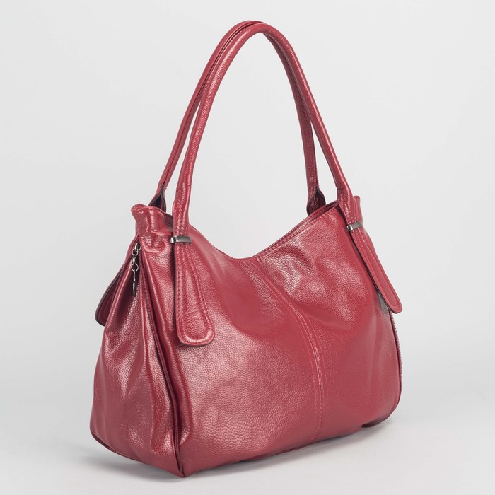 Сумка женская на молнии, 1 отдел, с увеличением, наружный карман, цвет бордовый