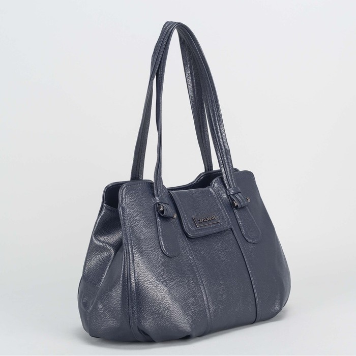 Сумка женская, 2 отдела на молниях, наружный карман, цвет синий