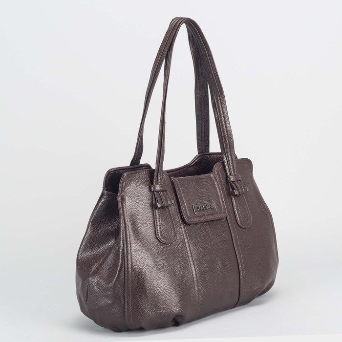 Сумка женская, 2 отдела на молниях, наружный карман, цвет кофе