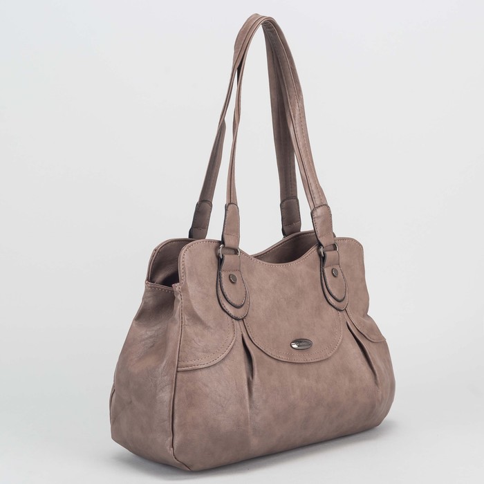 Сумка женская на молнии, 2 отдела, наружный карман, цвет хаки