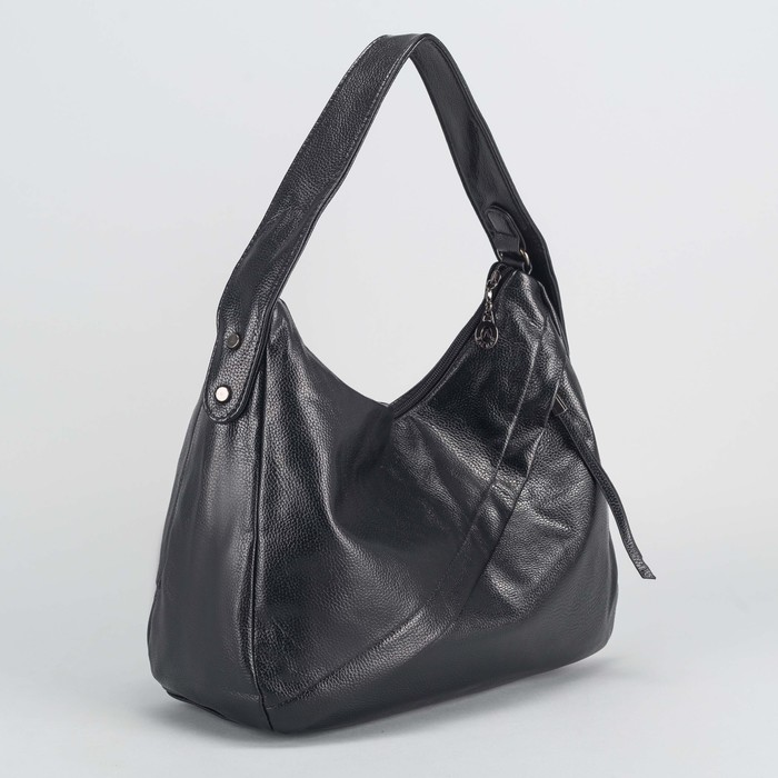 Сумка женская, отдел на молнии, 2 наружных кармана, цвет чёрный