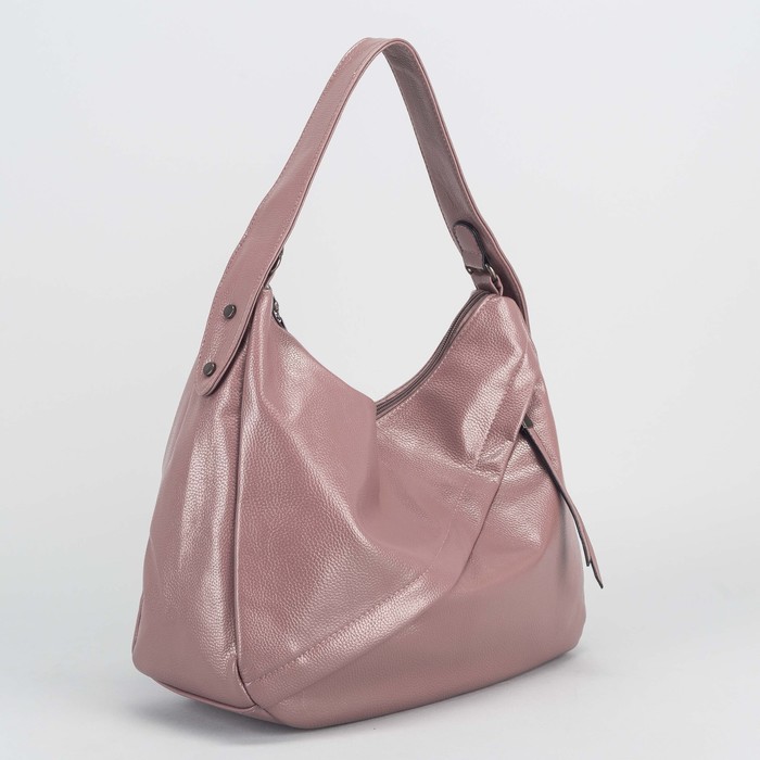 Сумка женская, отдел на молнии, 2 наружных кармана, цвет пудровый