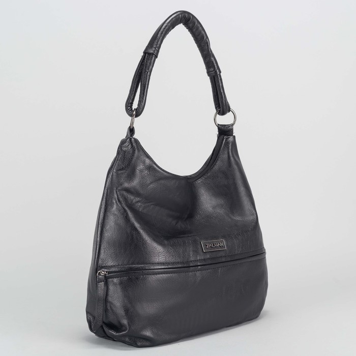 Сумка женская, отдел с перегородкой на молнии, 2 наружных кармана, цвет чёрный