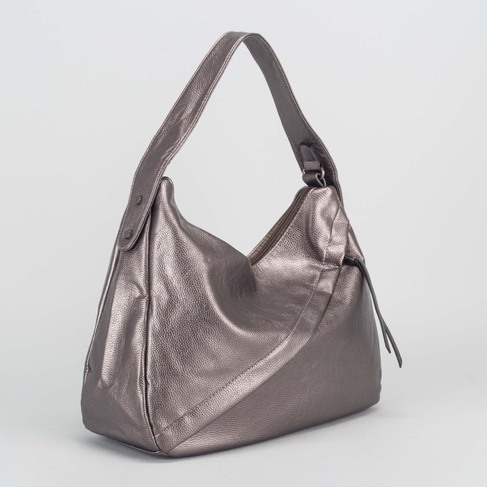 Сумка женская, отдел на молнии, 2 наружных кармана, цвет бронзовый