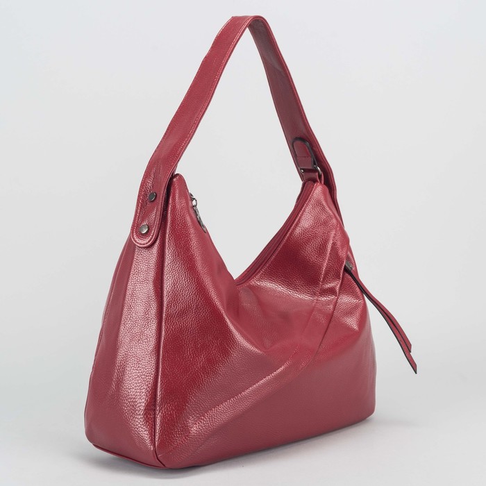 Сумка женская, отдел на молнии, 2 наружных кармана, цвет бордовый