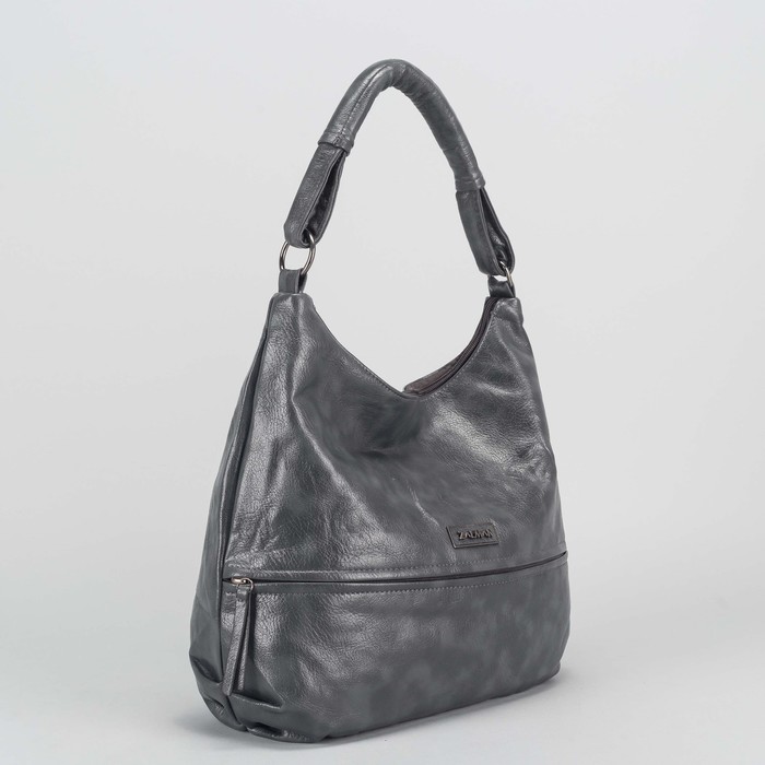 Сумка женская, отдел с перегородкой на молнии, 2 наружных кармана, цвет серый