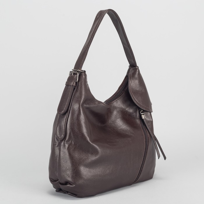 Сумка женская, отдел с перегородкой на молнии, 2 наружных кармана, цвет кофе