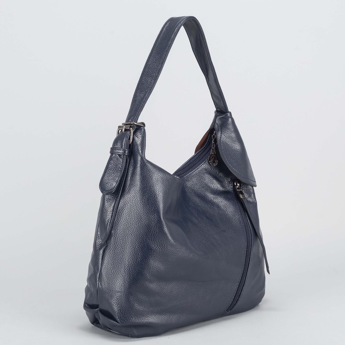 Сумка женская, отдел с перегородкой на молнии, 2 наружных кармана, цвет синий