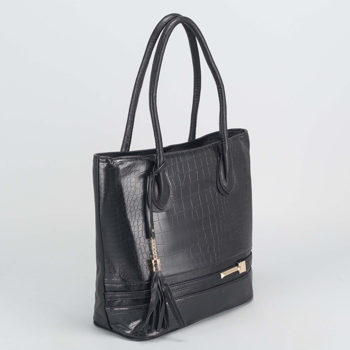 Сумка женская, отдел с перегородкой на молнии, наружный карман, цвет чёрный