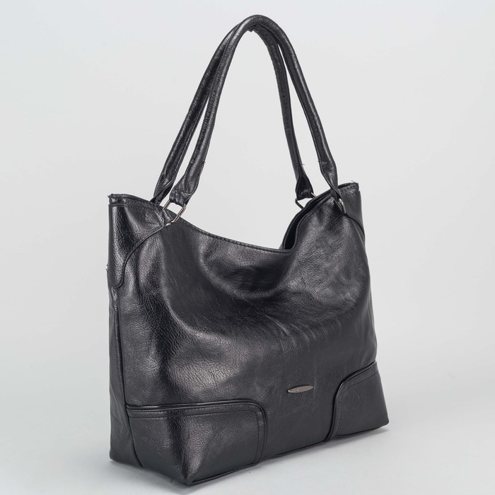 Сумка женская на молнии, 1 отдел, наружный карман, цвет чёрный