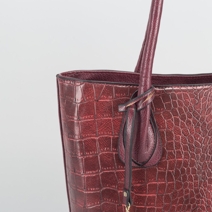 Сумка женская, отдел с перегородкой на молнии, наружный карман, цвет бордовый