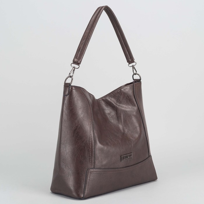 Сумка женская на молнии, 1 отдел, наружный карман, цвет коричневый