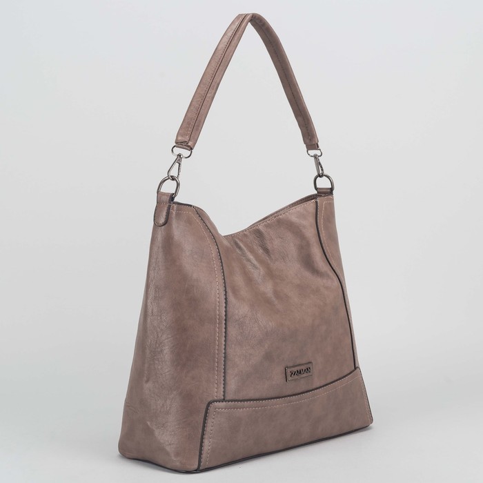 Сумка женская на молнии, 1 отдел, наружный карман, цвет бежевый