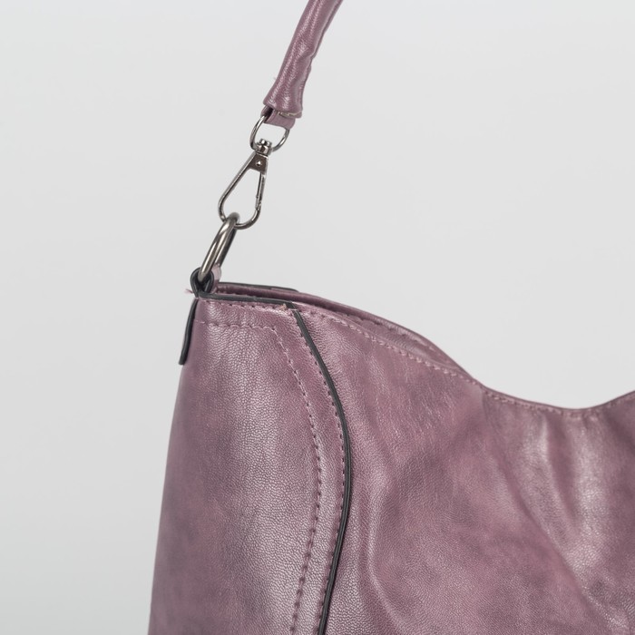 Сумка женская на молнии, 1 отдел, наружный карман, цвет светло-фиолетовый