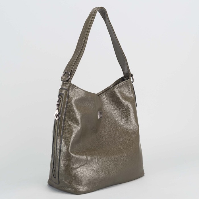 Сумка женская, отдел на молнии, 3 наружных кармана, цвет зелёный