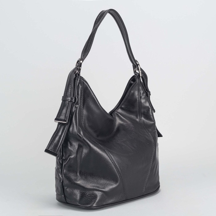 Сумка женская, отдел с перегородкой на молнии, 3 наружных кармана, цвет чёрный