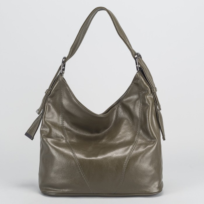 Сумка женская, отдел с перегородкой на молнии, 3 наружных кармана, цвет зелёный