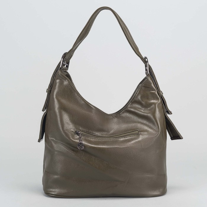 Сумка женская, отдел с перегородкой на молнии, 3 наружных кармана, цвет зелёный