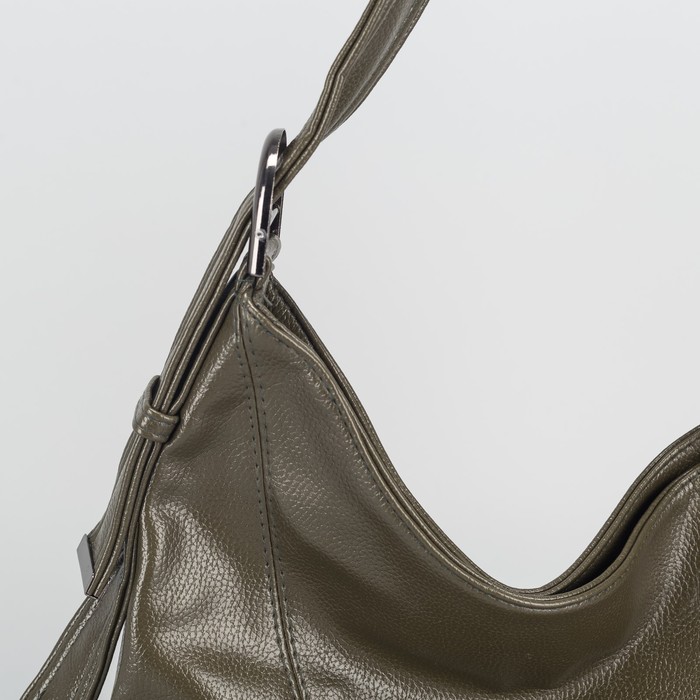 Сумка женская, отдел с перегородкой на молнии, 3 наружных кармана, цвет зелёный