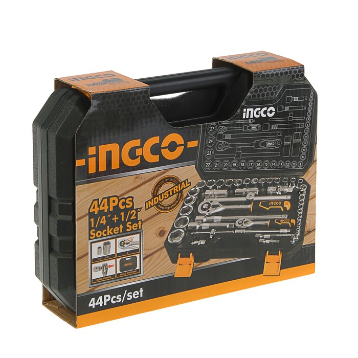 Набор инструмента INGCO HKTS42441 INDUSTRIAL, 44 предмета, в кейсе
