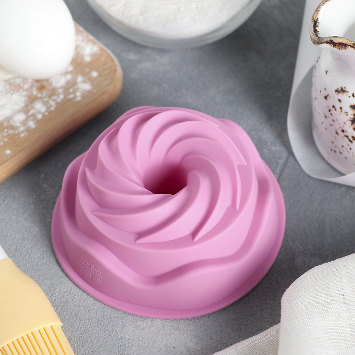 Форма для выпечки 11х11х4,5 см "Спиралька", цвета МИКС