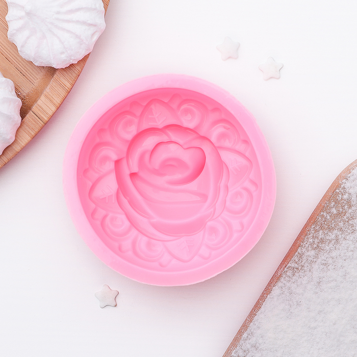 Молд 7,5х7,5х3 см "Роза в ажуре"