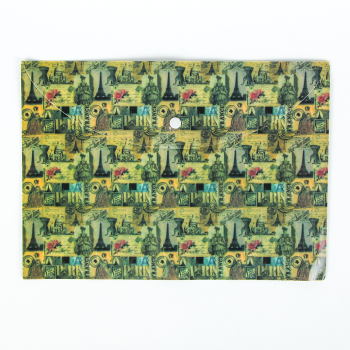 Папка-конверт на кнопке формат А4 140мкр МИКС Ассорти