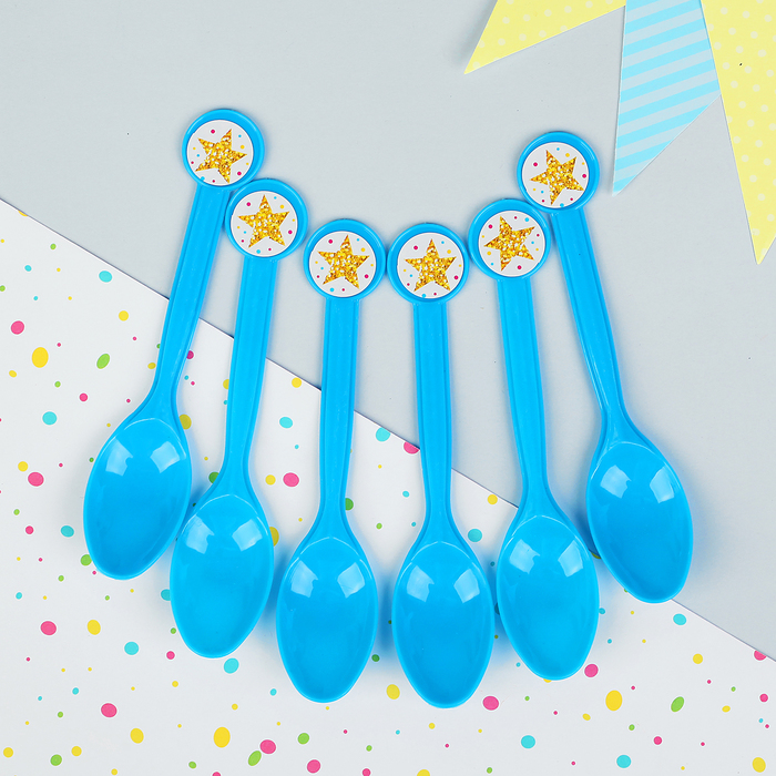 Ложка пластиковая "Звёздочка", набор 6 шт.