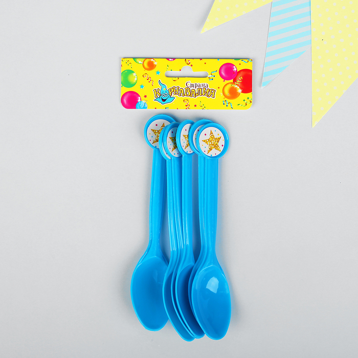 Ложка пластиковая "Звёздочка", набор 6 шт.