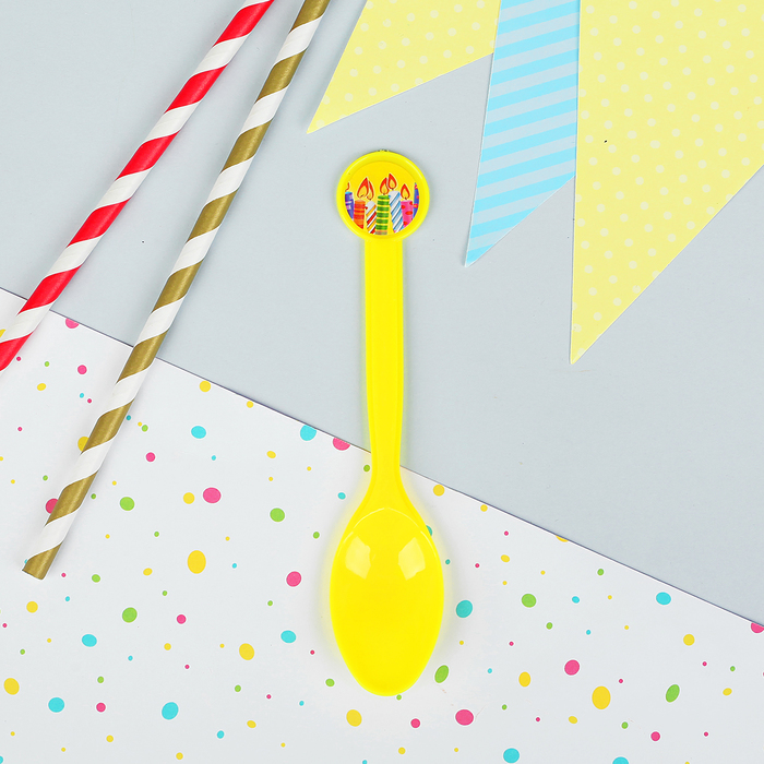 Ложка пластиковая "Свечи", набор 6 шт.