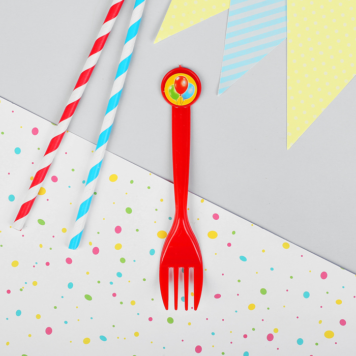 Вилка пластиковая "Шарики", набор 6 шт.