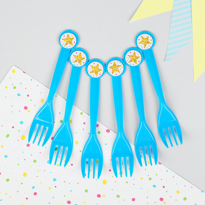 Вилка пластиковая "Звёздочка", набор 6 шт.