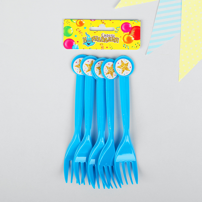 Вилка пластиковая "Звёздочка", набор 6 шт.