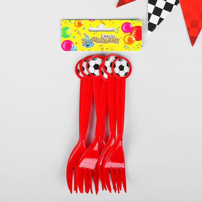 Вилка пластиковая "Мяч", набор 6 шт.
