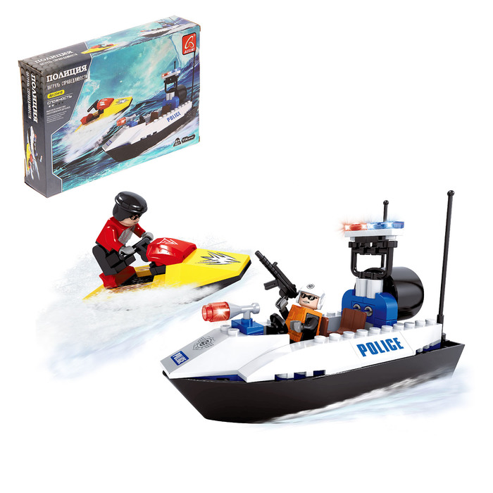 Конструктор Полиция «Погоня на катере», 114 детали