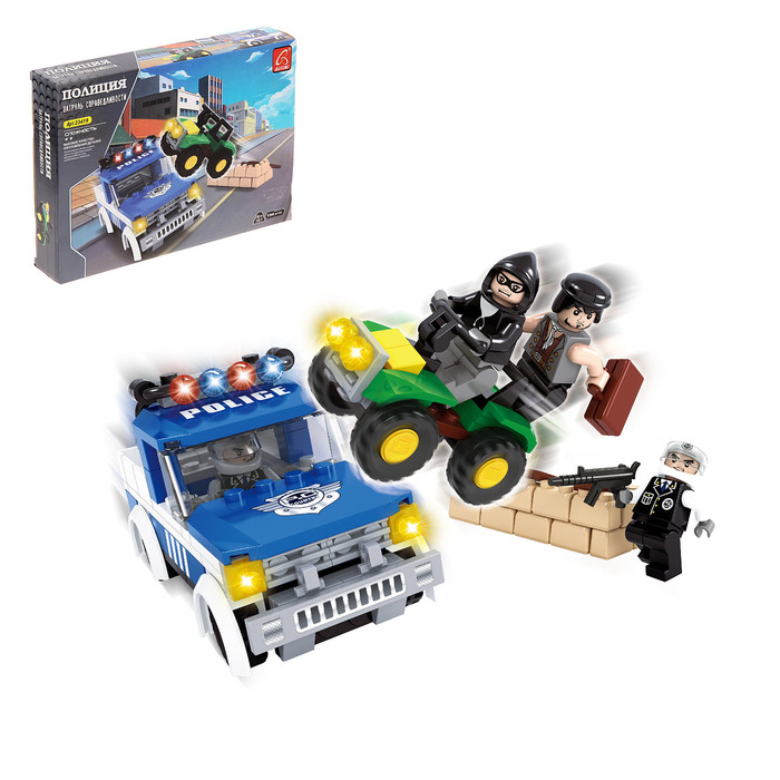 Конструктор Полиция «Полицейская погоня», 194 детали
