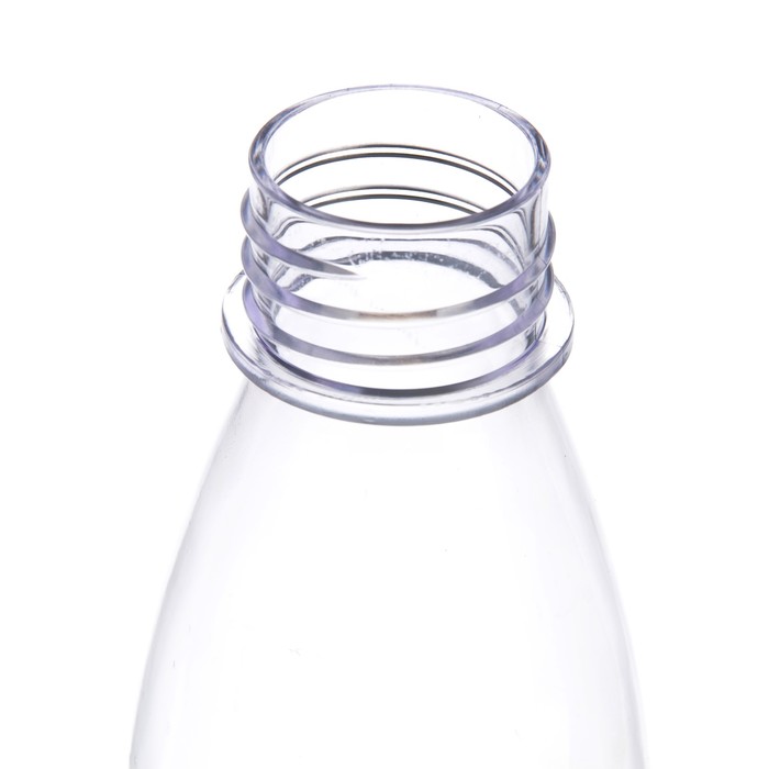 Бутылка для воды 750 мл, прозрачная, с крышкой и металлическими вставками, микс, 7х26.5 см
