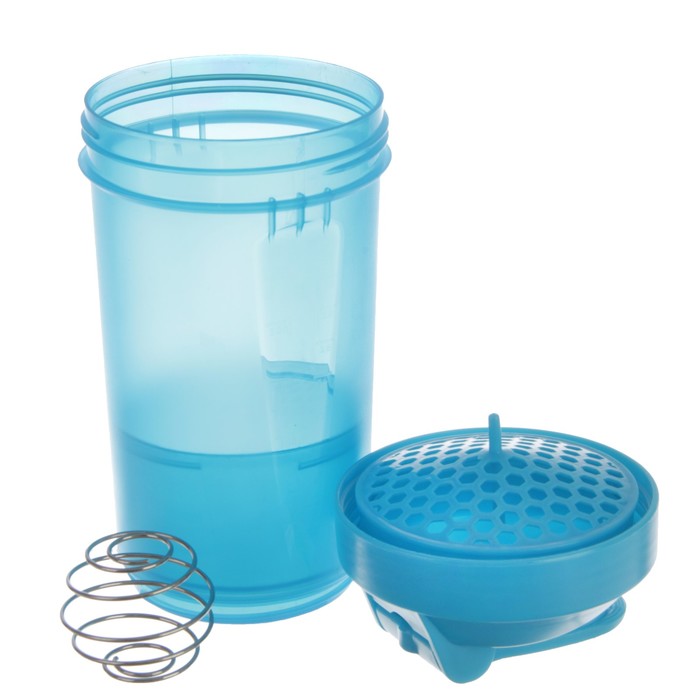 Шейкер 650 мл, пластик непрозрачный с шариком, микс, 9.5х23 см