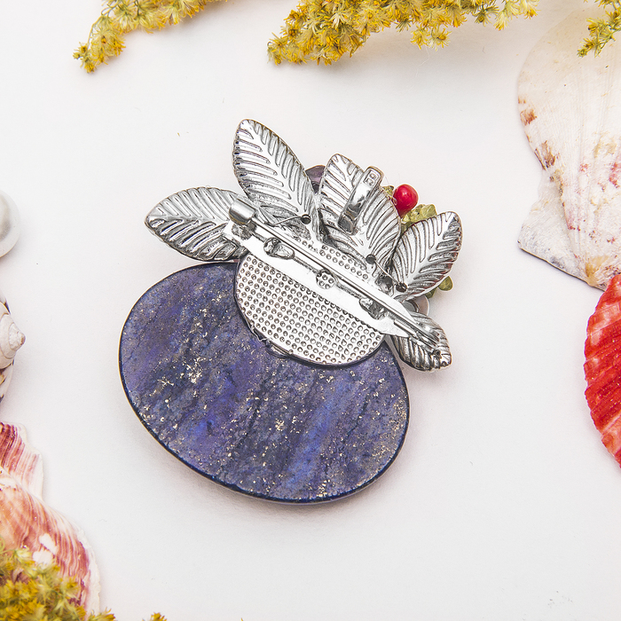 Брошь роскошь "Лазурит" роза