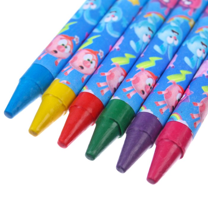 фото Восковые карандаши, набор 6 цветов,смешарики