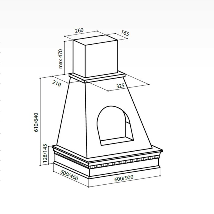 Вытяжка Lex Ancona 900 Ivory, слоновая кость, неокрашенный багет