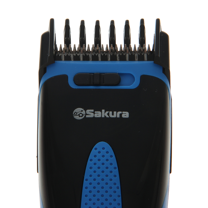 Машинка для стрижки SA-5172BL, 2 насадки, стальные лезвия, 5-ступечатая регулировка лезвий